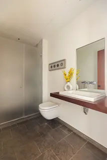 a workspace with furniture and window