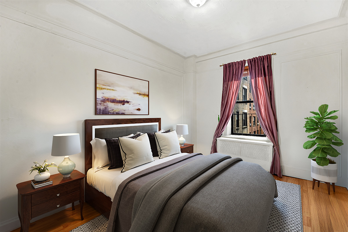 817 West End Avenue, Unit 6B Manhattan, NY 10025 - Photo 4 of 10 a bedroom with a bed and a potted plant