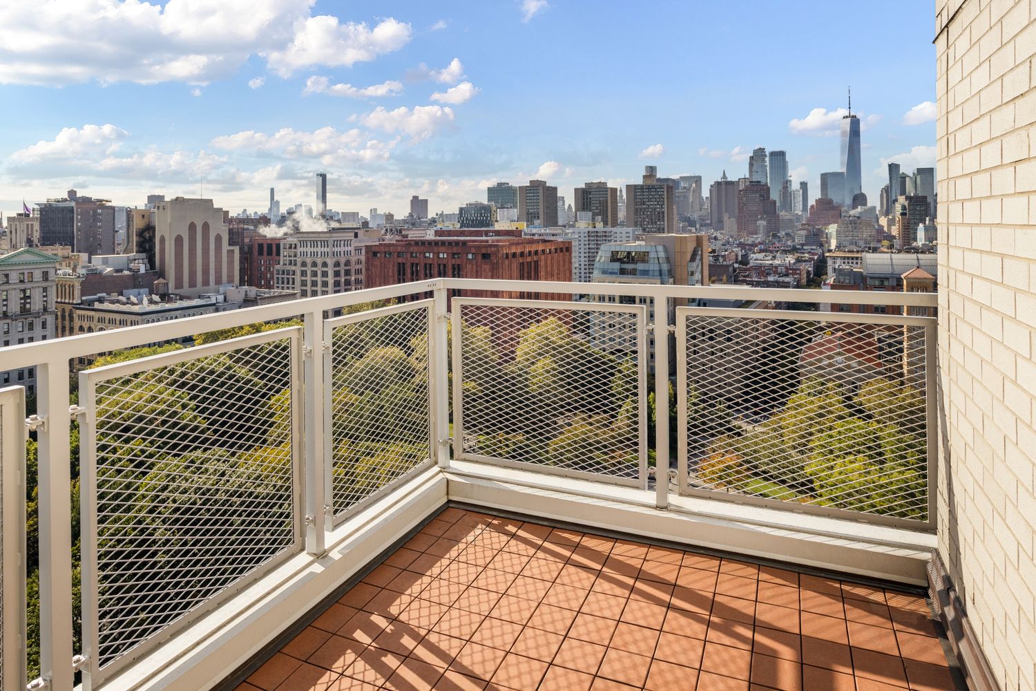 a view of city from a terrace
