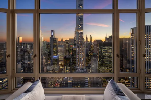 a view of a building from a window