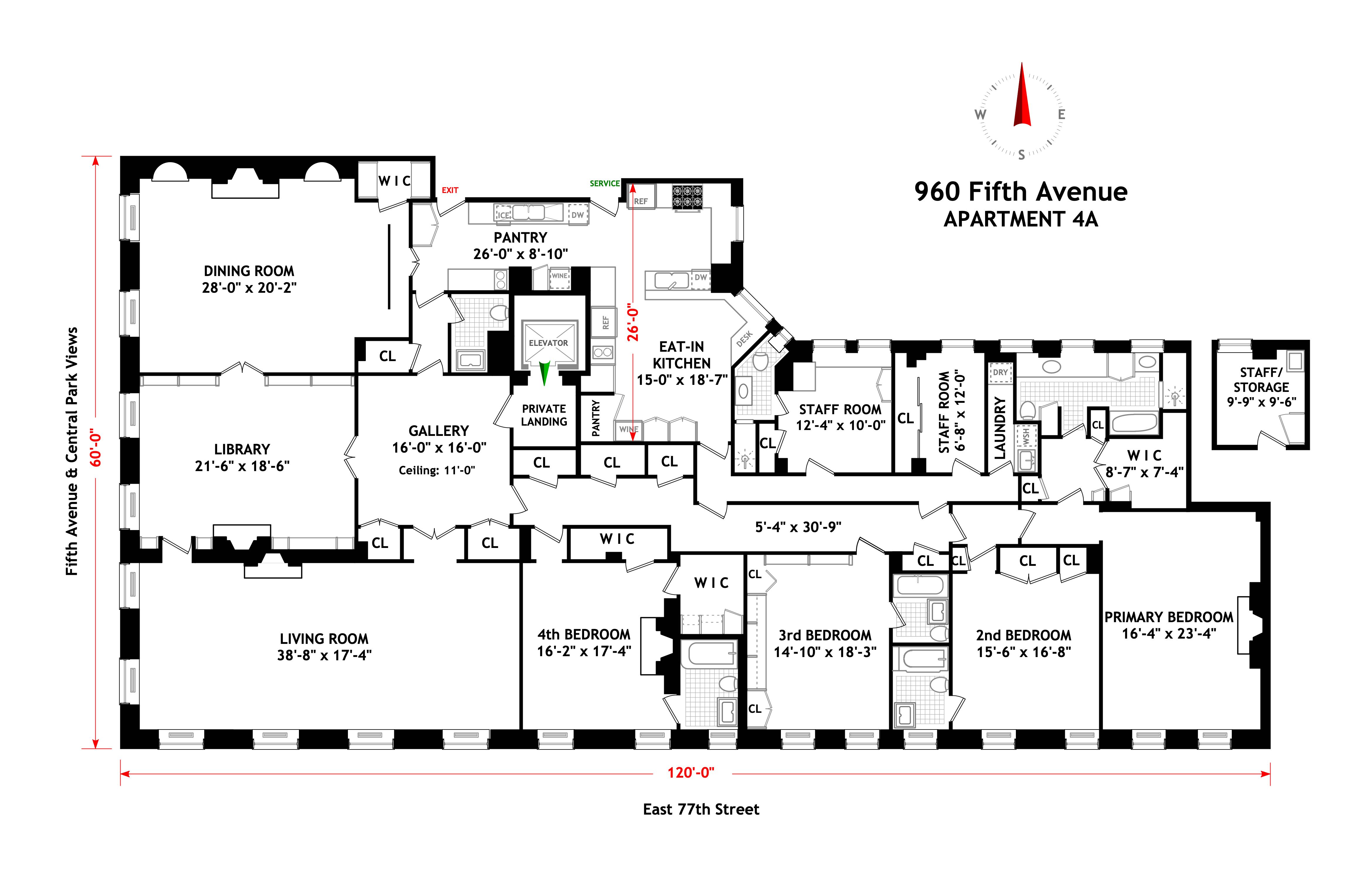 960 5th Avenue, Unit 4A Manhattan, NY 10075 - Photo 17 of 18 a black and white photo of a