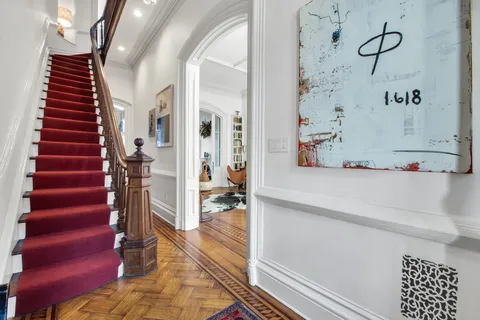 a view of an entryway with staircase