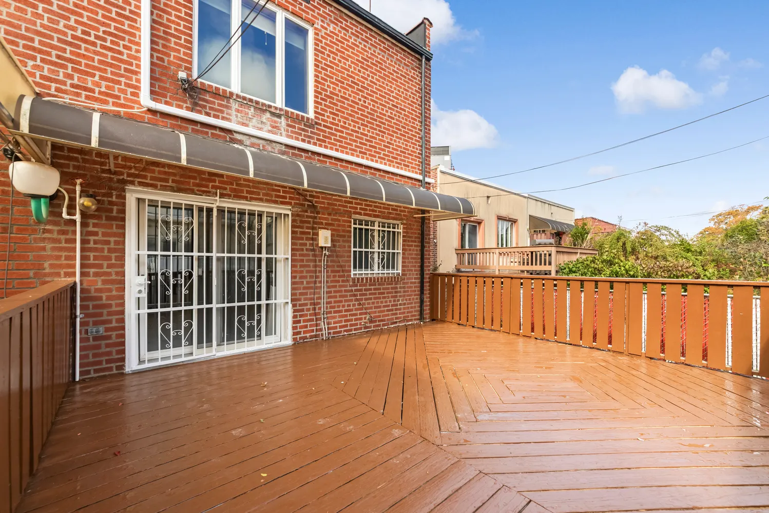 a view of a balcony with lake view