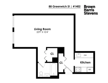 $649,000 | 88 Greenwich Street, Unit 1402 | Financial District