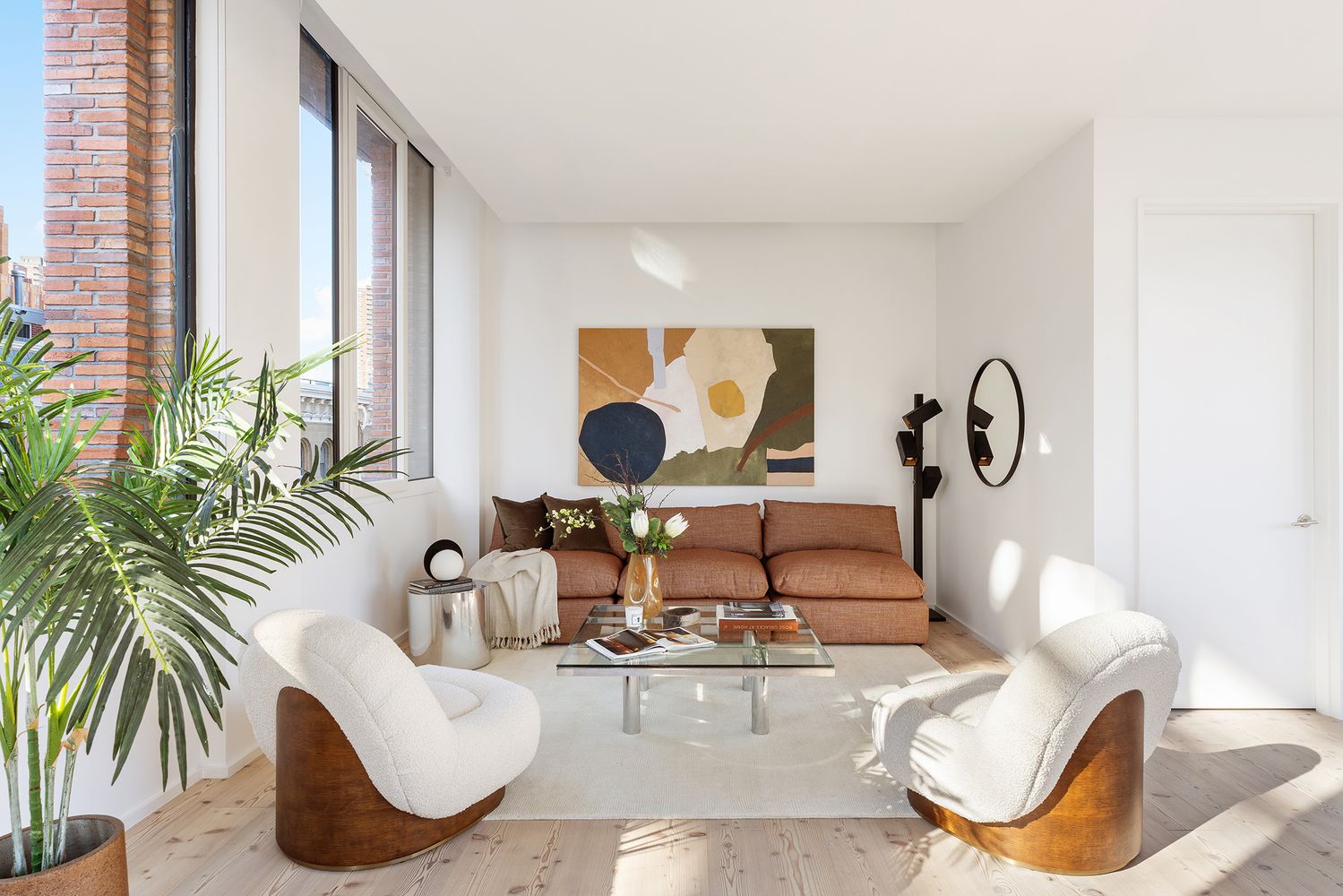 a living room with furniture