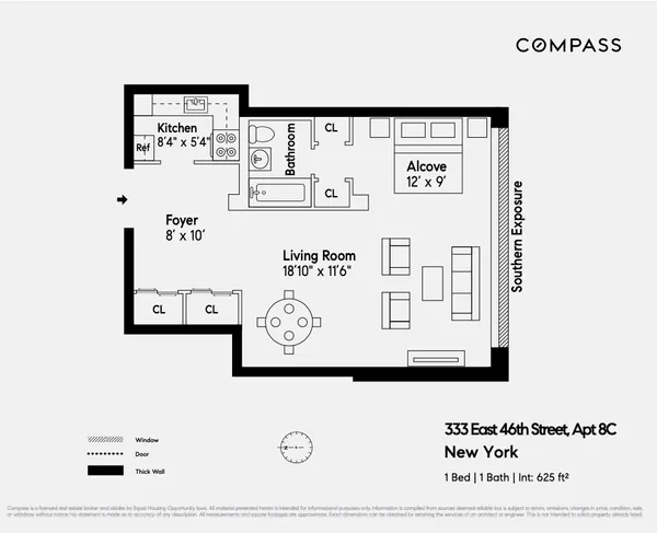 $3,600 | 333 East 46th Street, Unit 8C | Midtown East