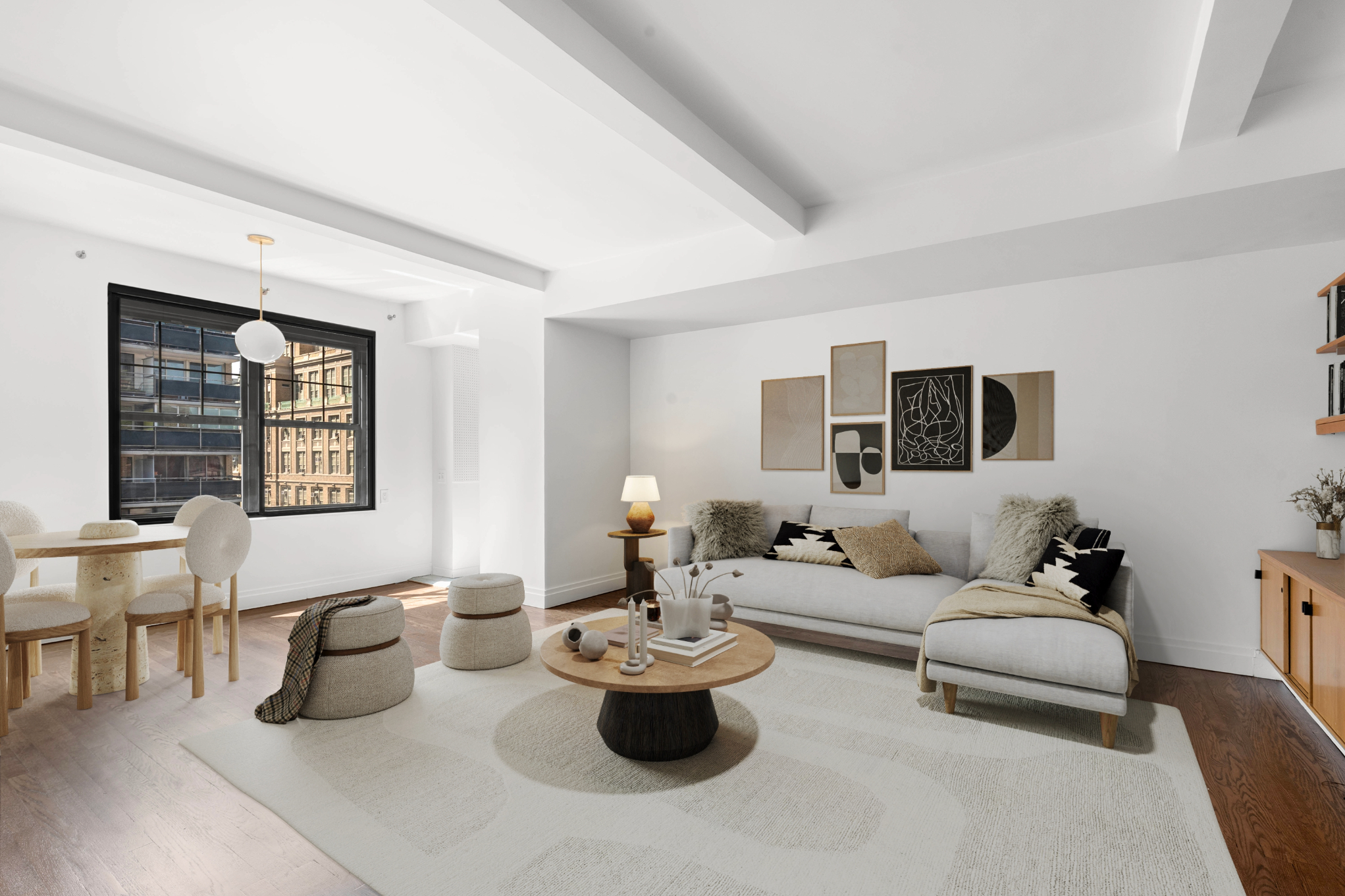200 East 16th Street, Unit 14K Manhattan, NY 10003 - Photo 1 of 7 a living room with furniture and a potted plant