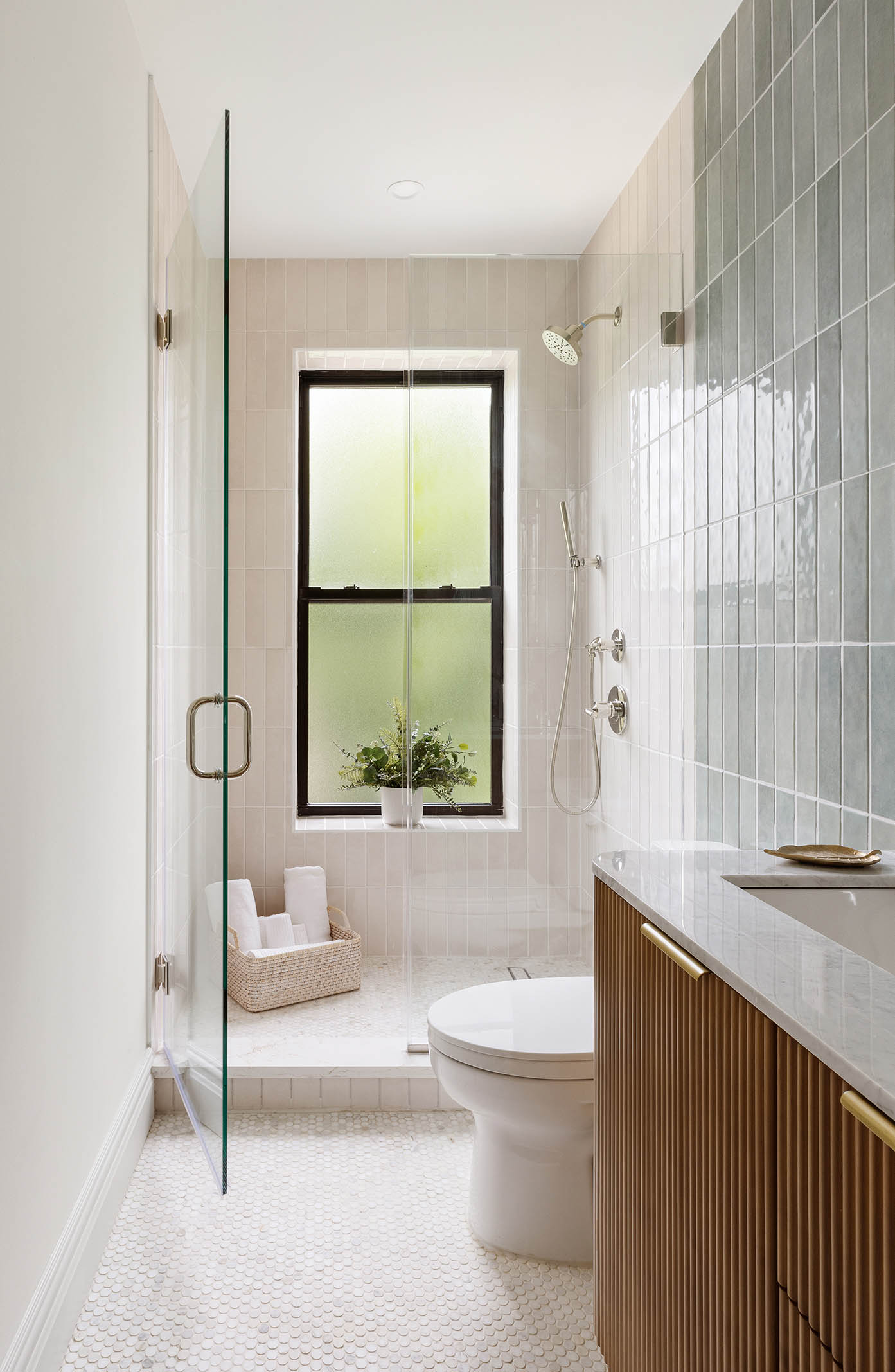 647 Macon Street Brooklyn, NY 11233 - Photo 13 of 20 a bathroom with a granite countertop sink toilet and shower