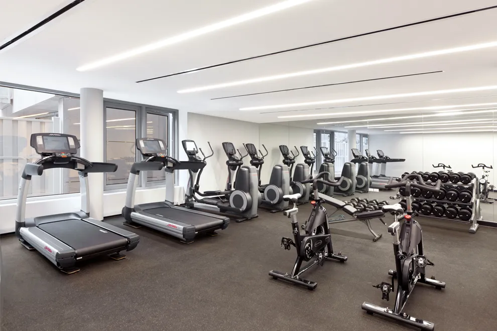 425 West 53rd Street, Unit 419 Manhattan, NY 10019 - Photo 11 of 18 a view of a room with gym equipment