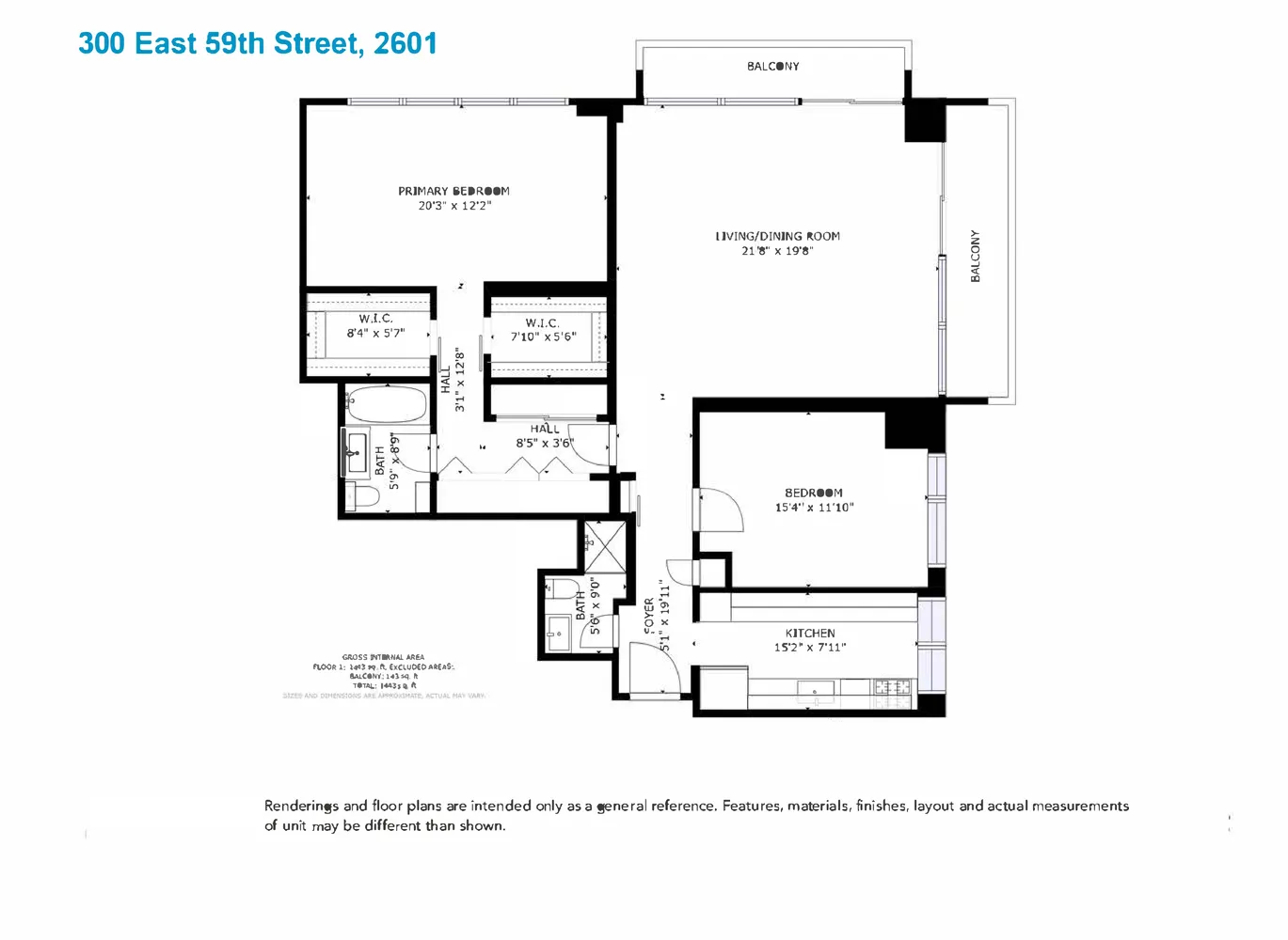 $1,290,000 | 300 East 59th Street, Unit 2601 | Sutton Place
