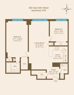 $1,095,000 | 400 East 54th Street, Unit 27B | Sutton Place