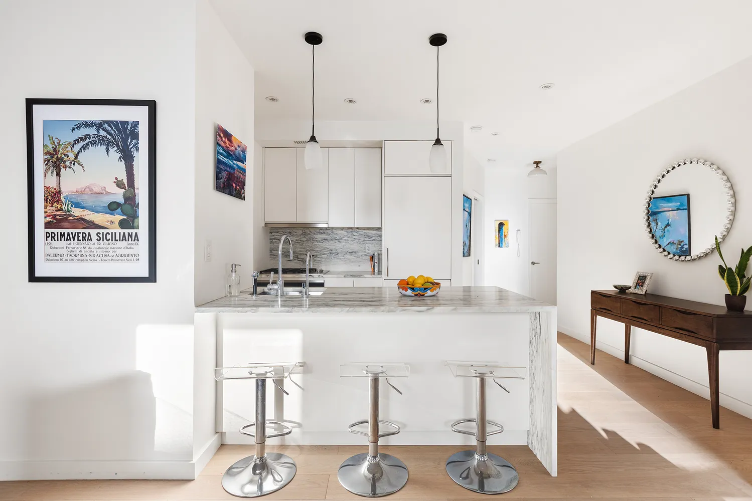 a view of kitchen with breakfast area