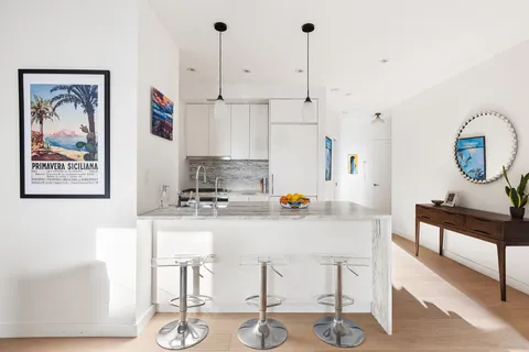 a view of kitchen with breakfast area