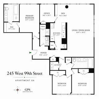 $3,249,500 | 245 West 99th Street, Unit 8A | Upper West Side