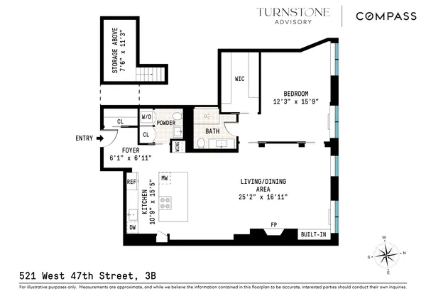 $1,295,000 | 521 West 47th Street, Unit 3B | Hell's Kitchen