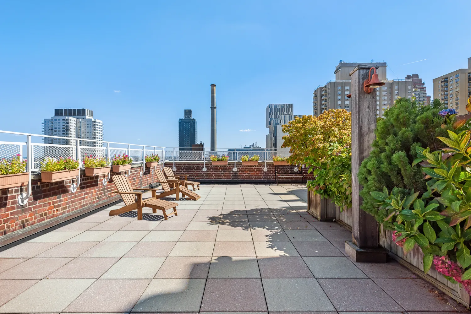a view of a terrace with chairs