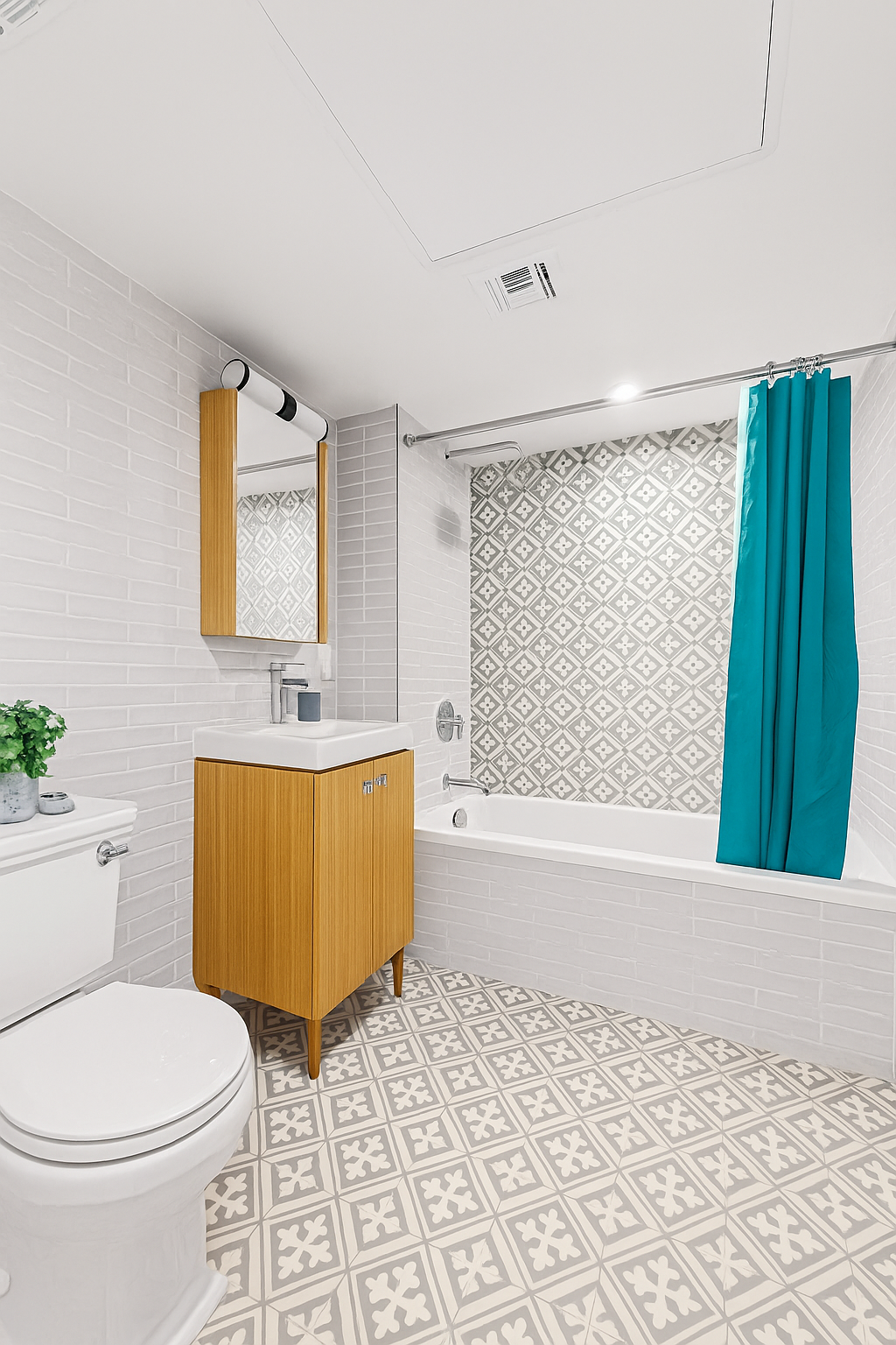 449 Decatur Street, Unit 3A Brooklyn, NY 11233 - Photo 5 of 9 a bathroom with a toilet a sink and a bathtub