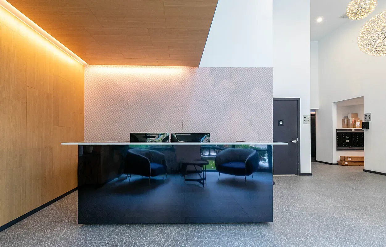 a living room with furniture and a couch