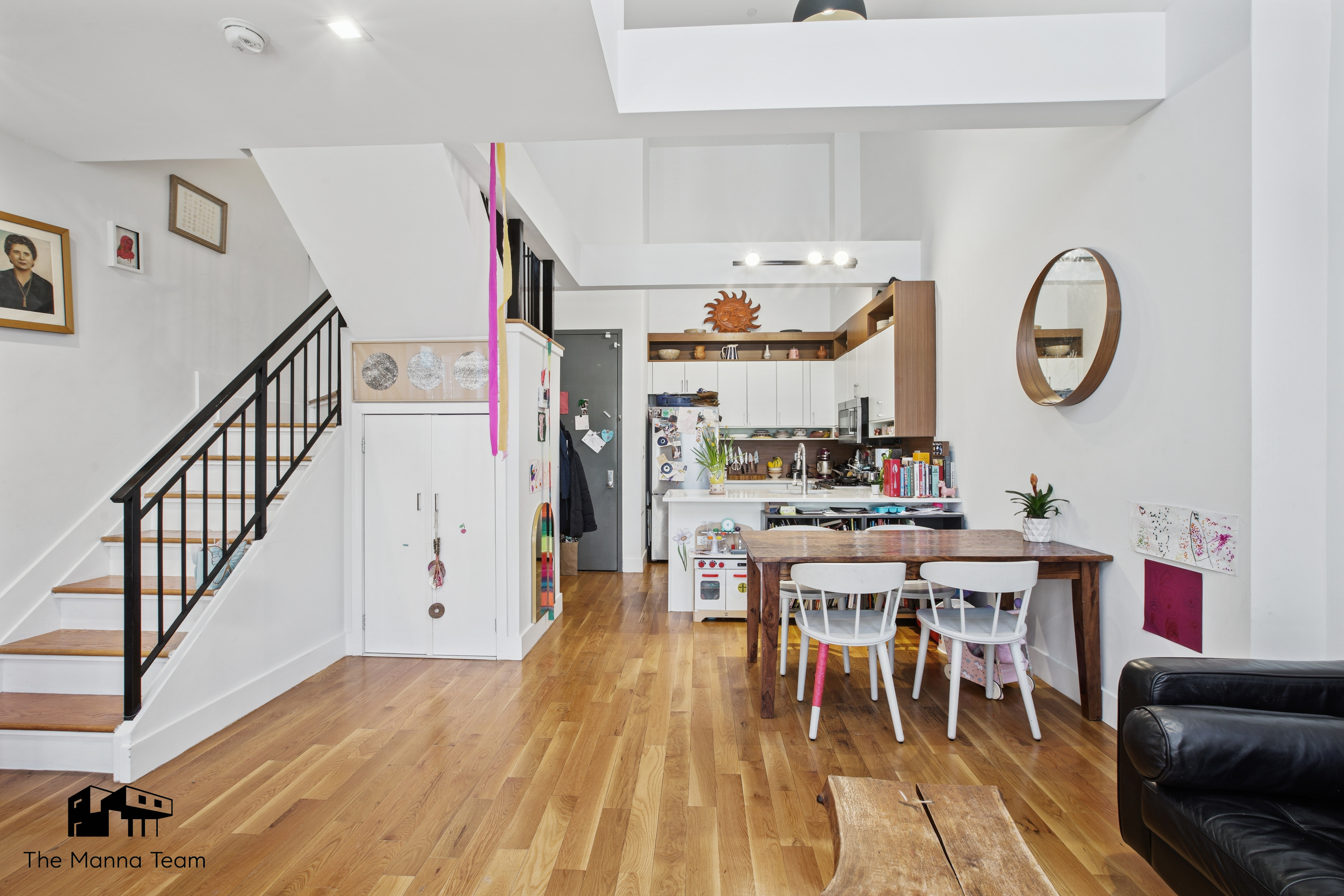 385 Jefferson Avenue, Unit C Brooklyn, NY 11221 - Photo 5 of 21 a view of a dining room with furniture kitchen and wooden floor