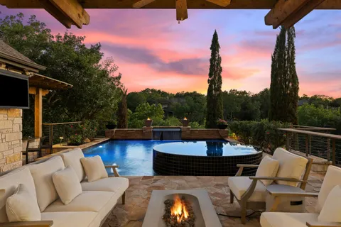 a view of a terrace with couches