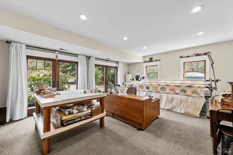 a outdoor space with lots of chairs