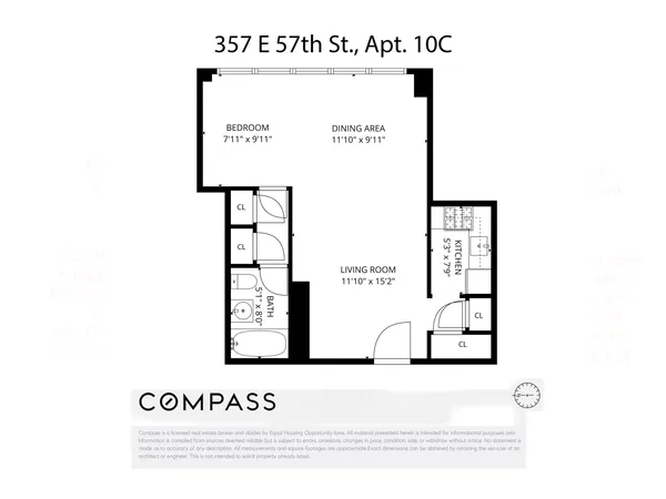$450,000 | 357 East 57th Street, Unit 10C | Sutton Place