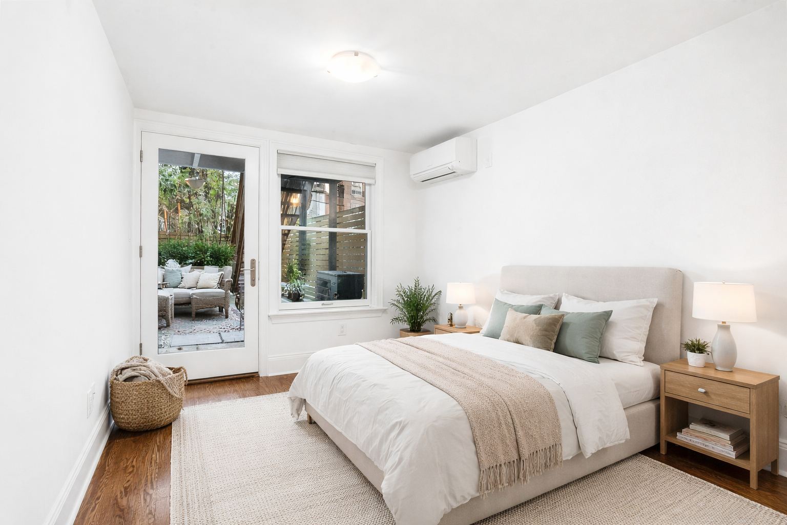 130 Fort Greene Place, Unit GARDEN Brooklyn, NY 11217 - Photo 5 of 9 a bedroom with a large bed and a large window