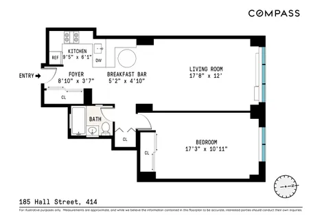 $659,000 | 185 Hall Street, Unit 414 | Clinton Hill