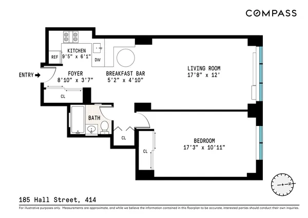 $659,000 | 185 Hall Street, Unit 414 | Clinton Hill