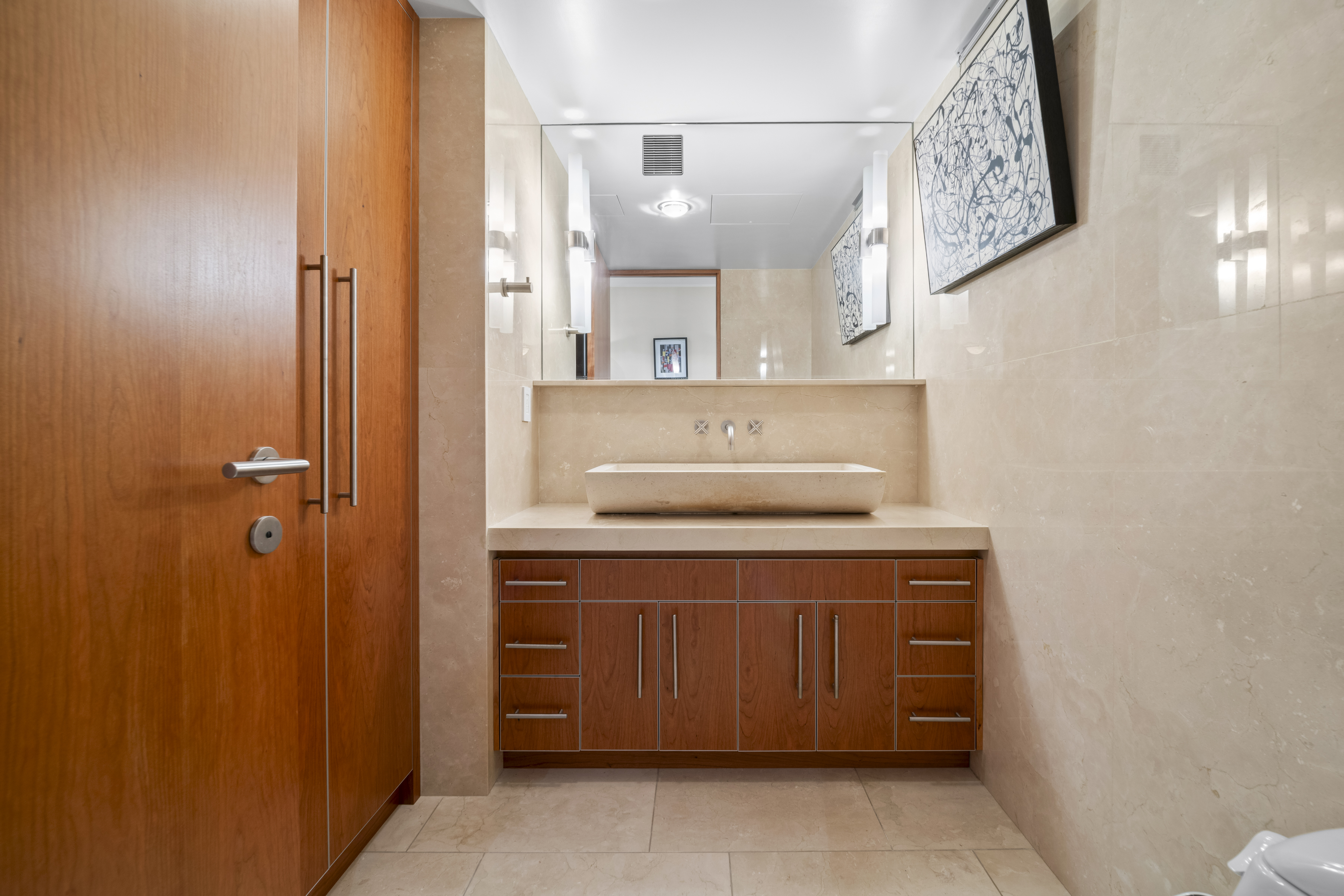 279 Central Park West, Unit 11B Manhattan, NY 10024 - Photo 9 of 24 a bathroom with a sink and a mirror