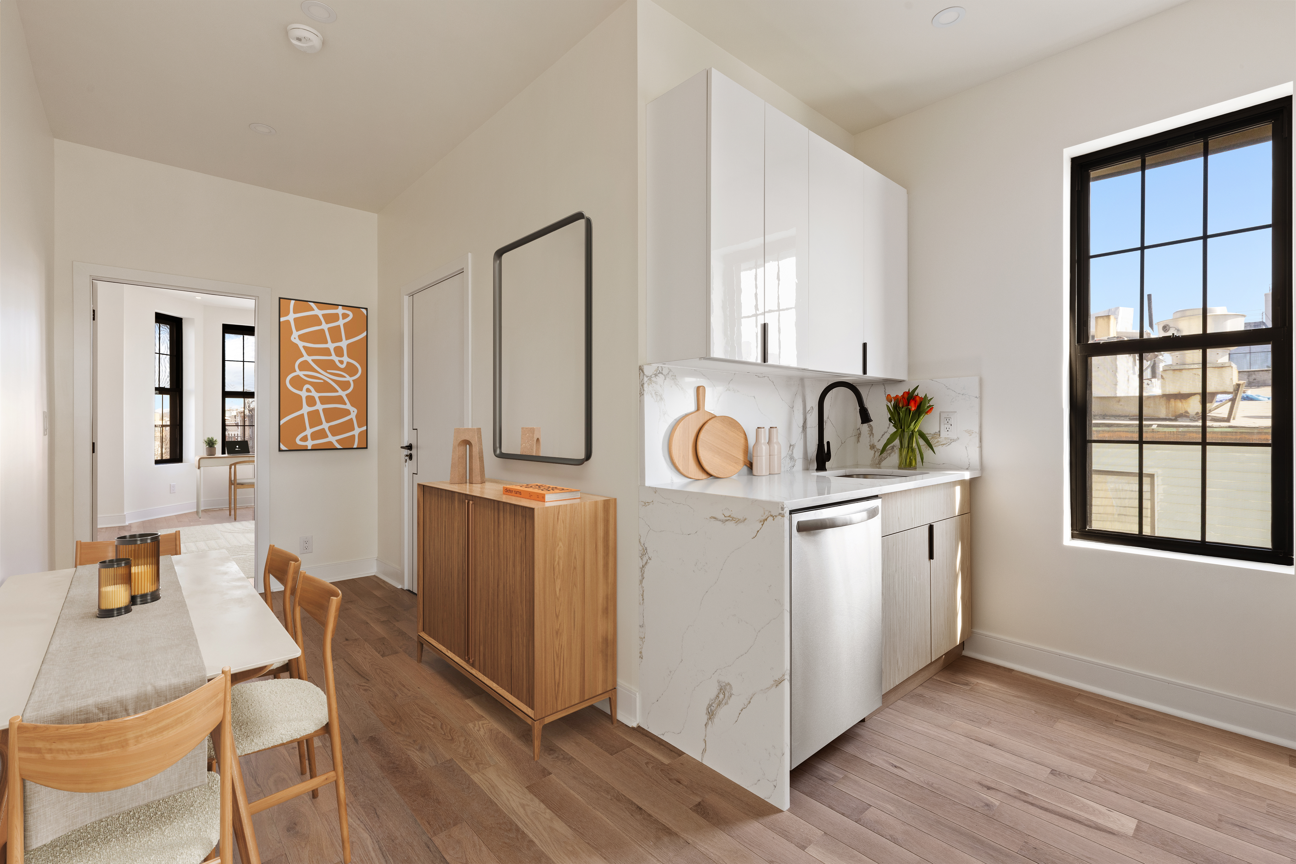 152 North 10th Street, Unit 2A Brooklyn, NY 11249 - Photo 3 of 16 a room filled with furniture and window