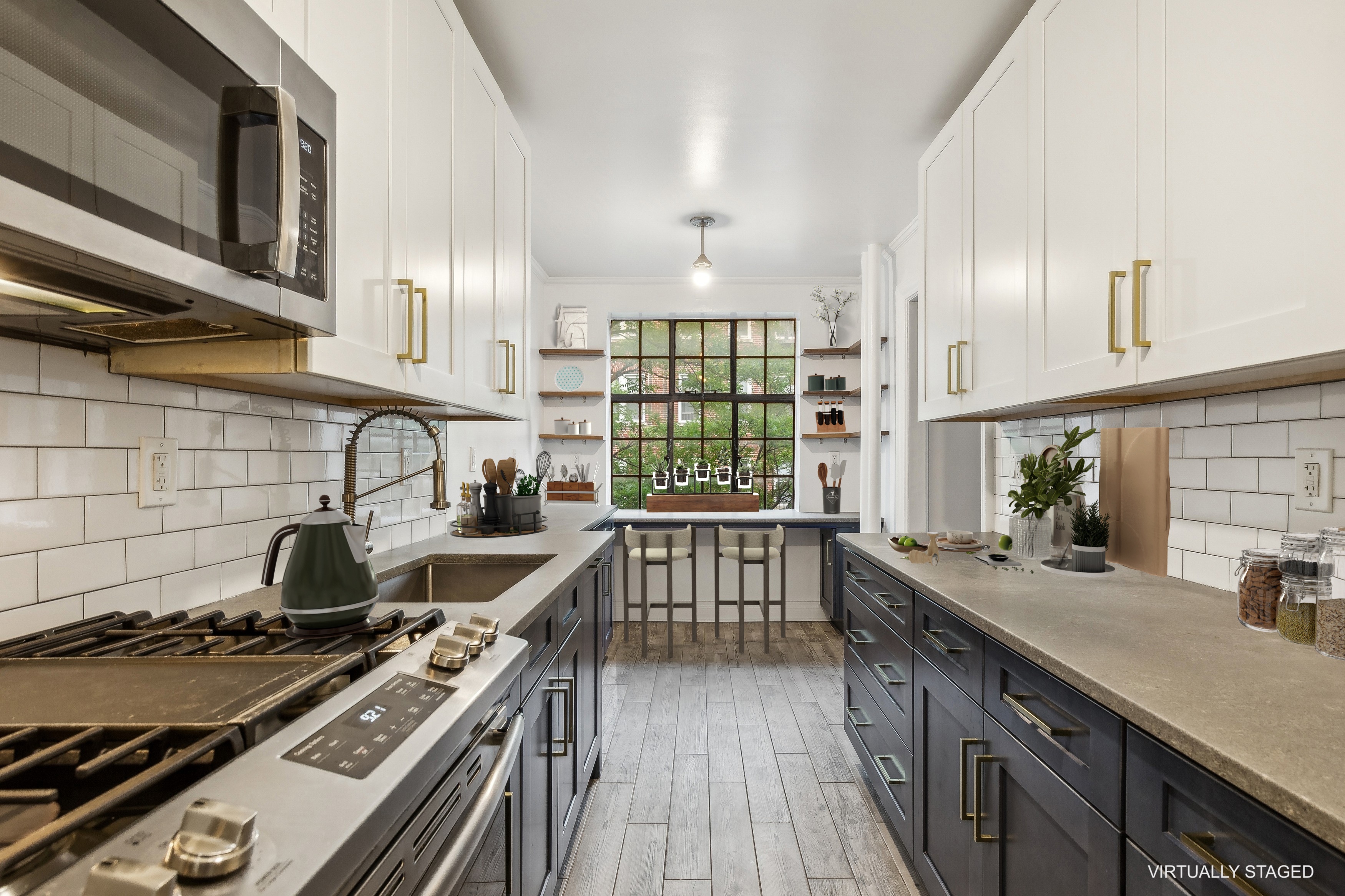 116 Pinehurst Avenue, Unit H32 Manhattan, NY 10033 - Photo 7 of 21 a kitchen with a stove and a sink