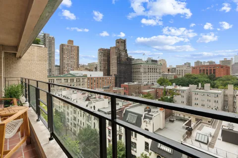 a city view from a balcony