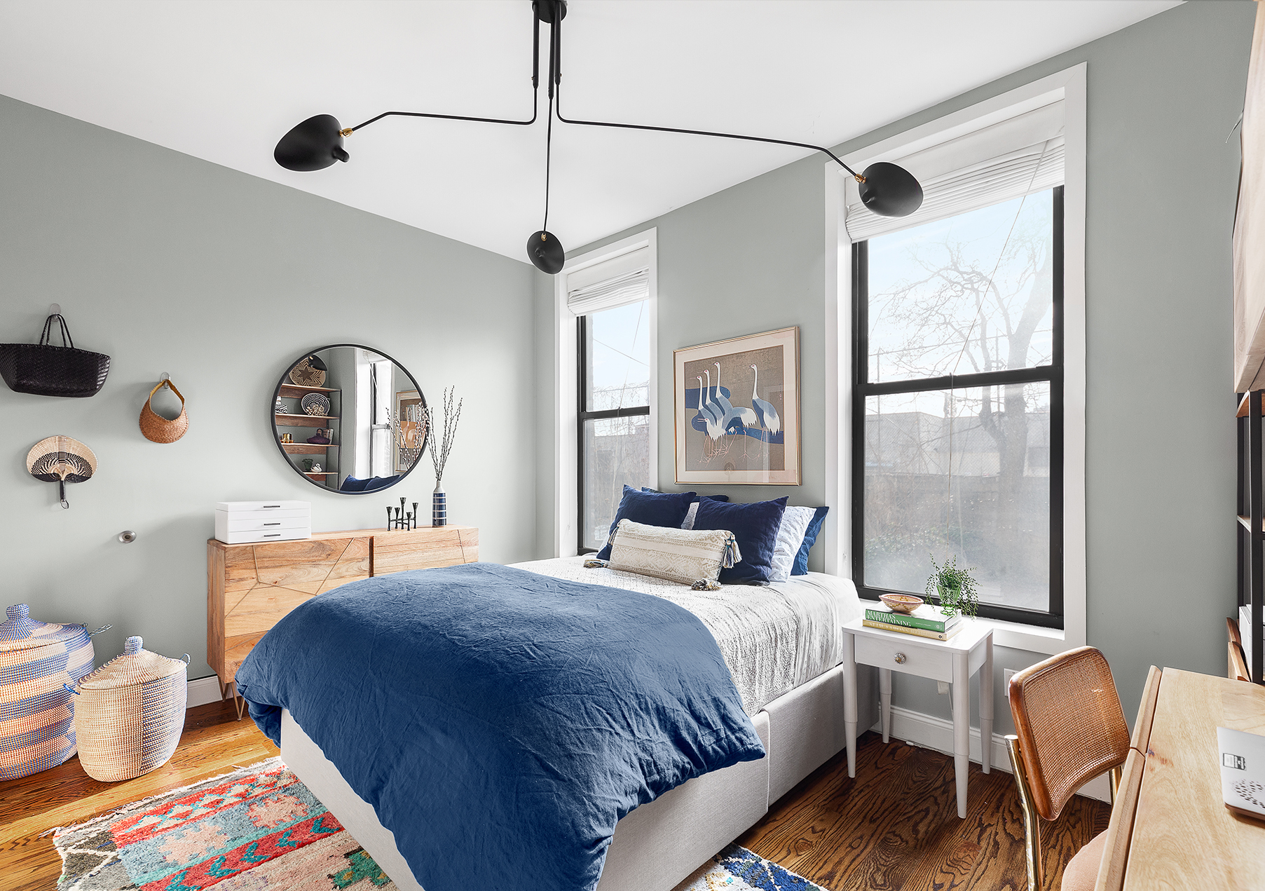 176 Lefferts Place, Unit 2 Brooklyn, NY 11238 - Photo 4 of 9 a bedroom with a bed a mirror on the dresser and a window