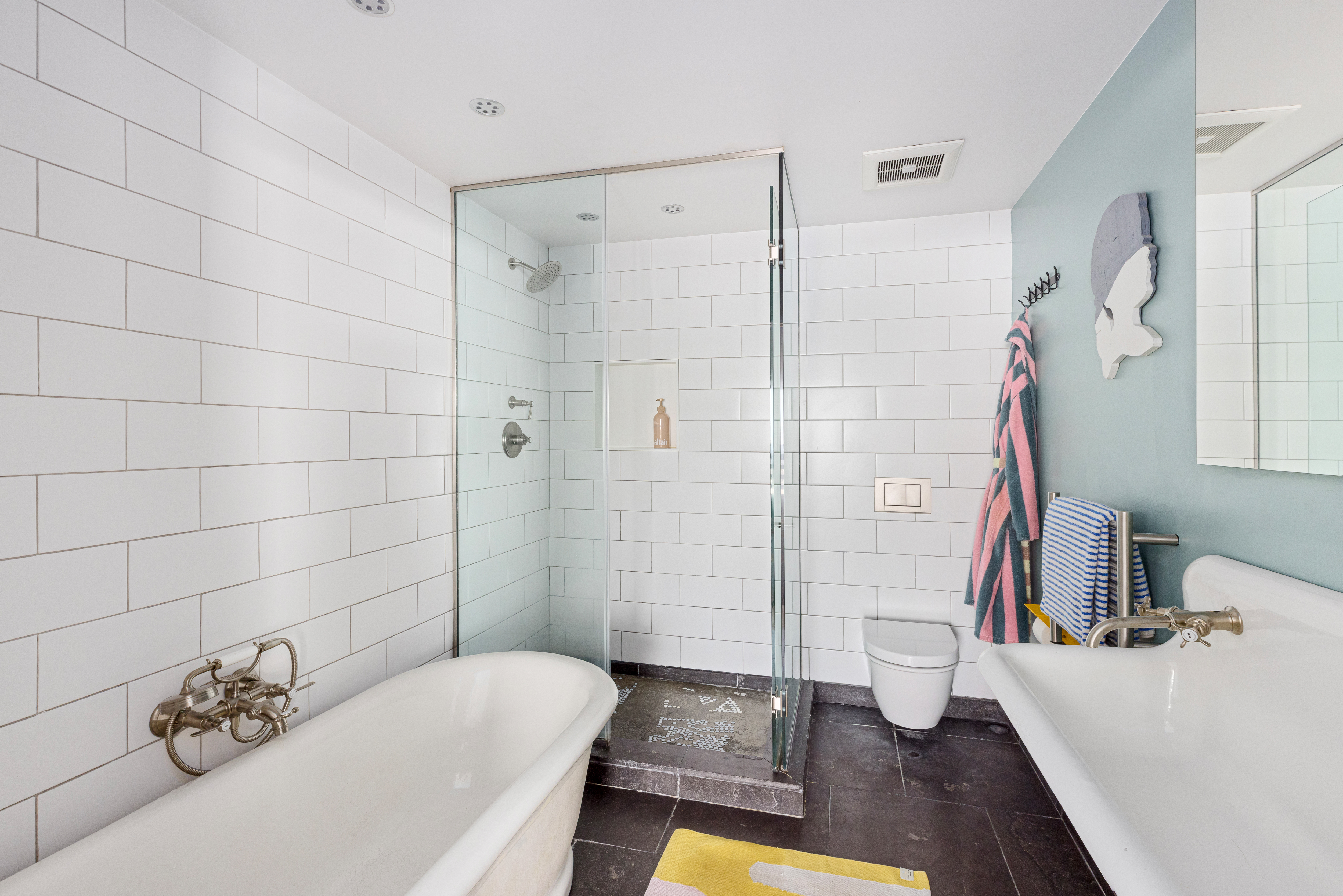113 A Columbia Street Brooklyn, NY 11201 - Photo 11 of 21 a bathroom with a sink a toilet and shower