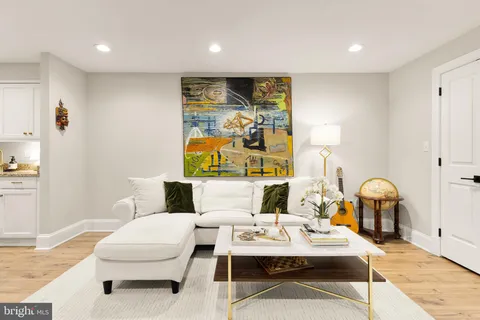 a living room with furniture