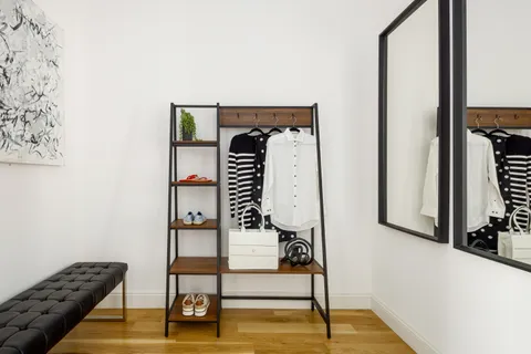 a view of staircase with white walls