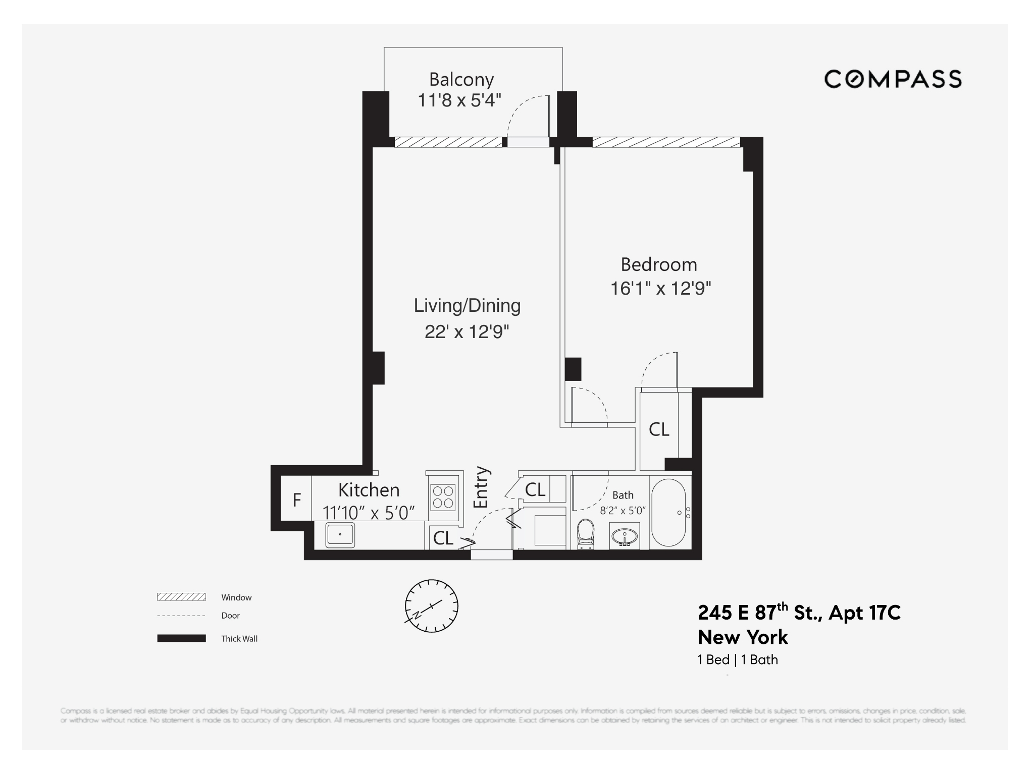 245 East 87th Street, Unit 17C Manhattan, NY 10128 - Photo 11 of 11 a picture of a floor plan