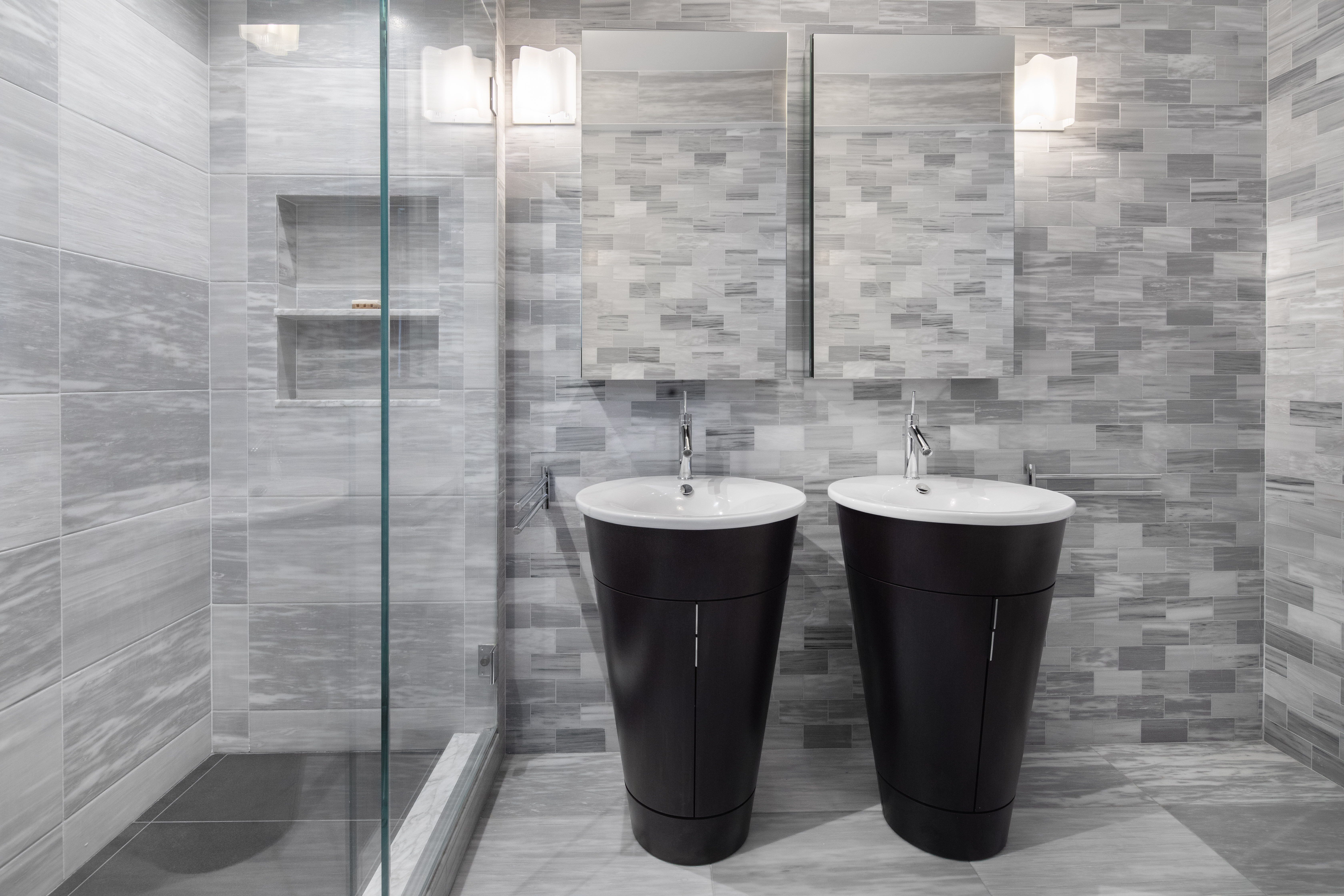 60 West 68th Street, Unit 5B Manhattan, NY 10023 - Photo 6 of 7 a bathroom with a sink and a mirror