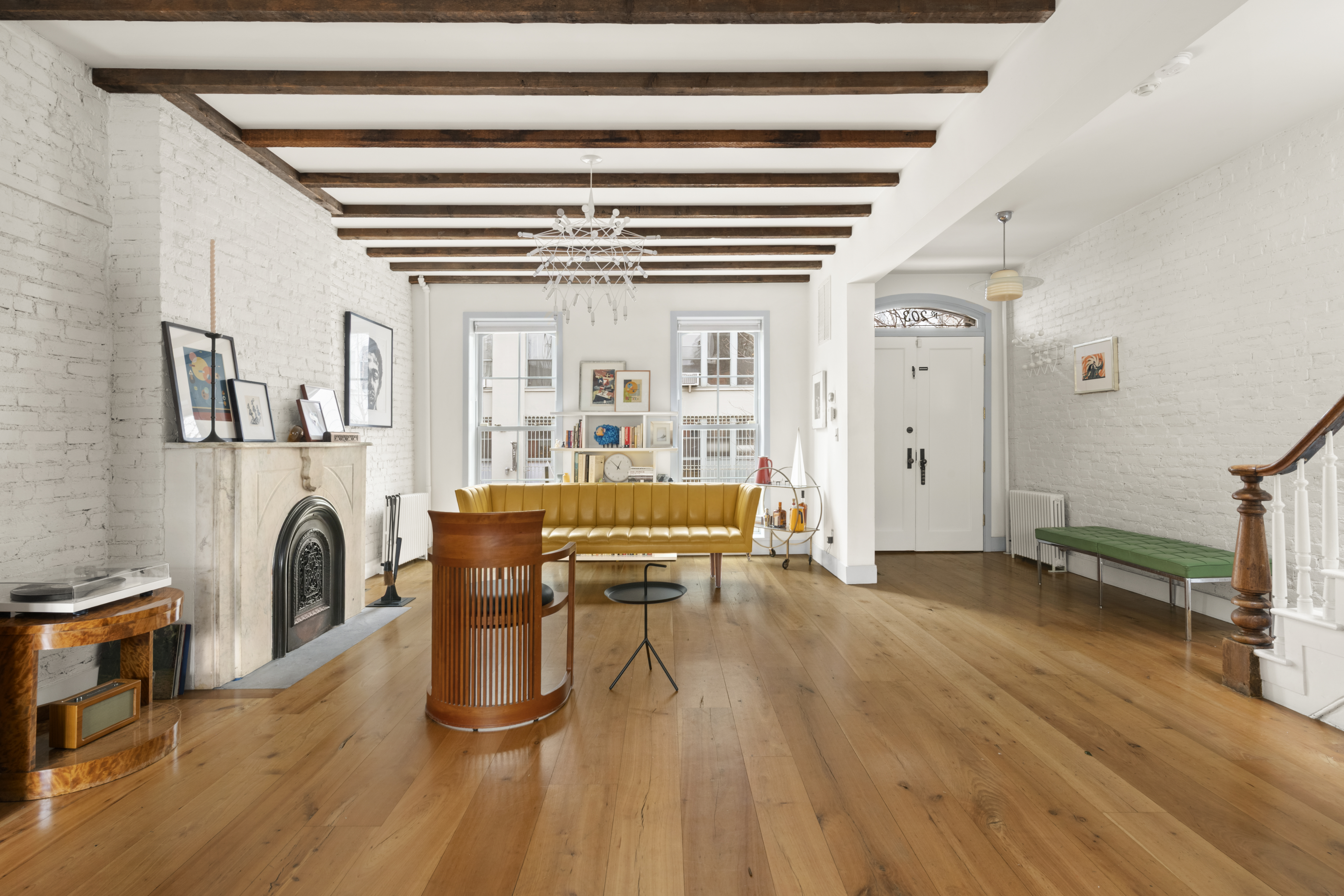 a view of livingroom with furniture and fireplace