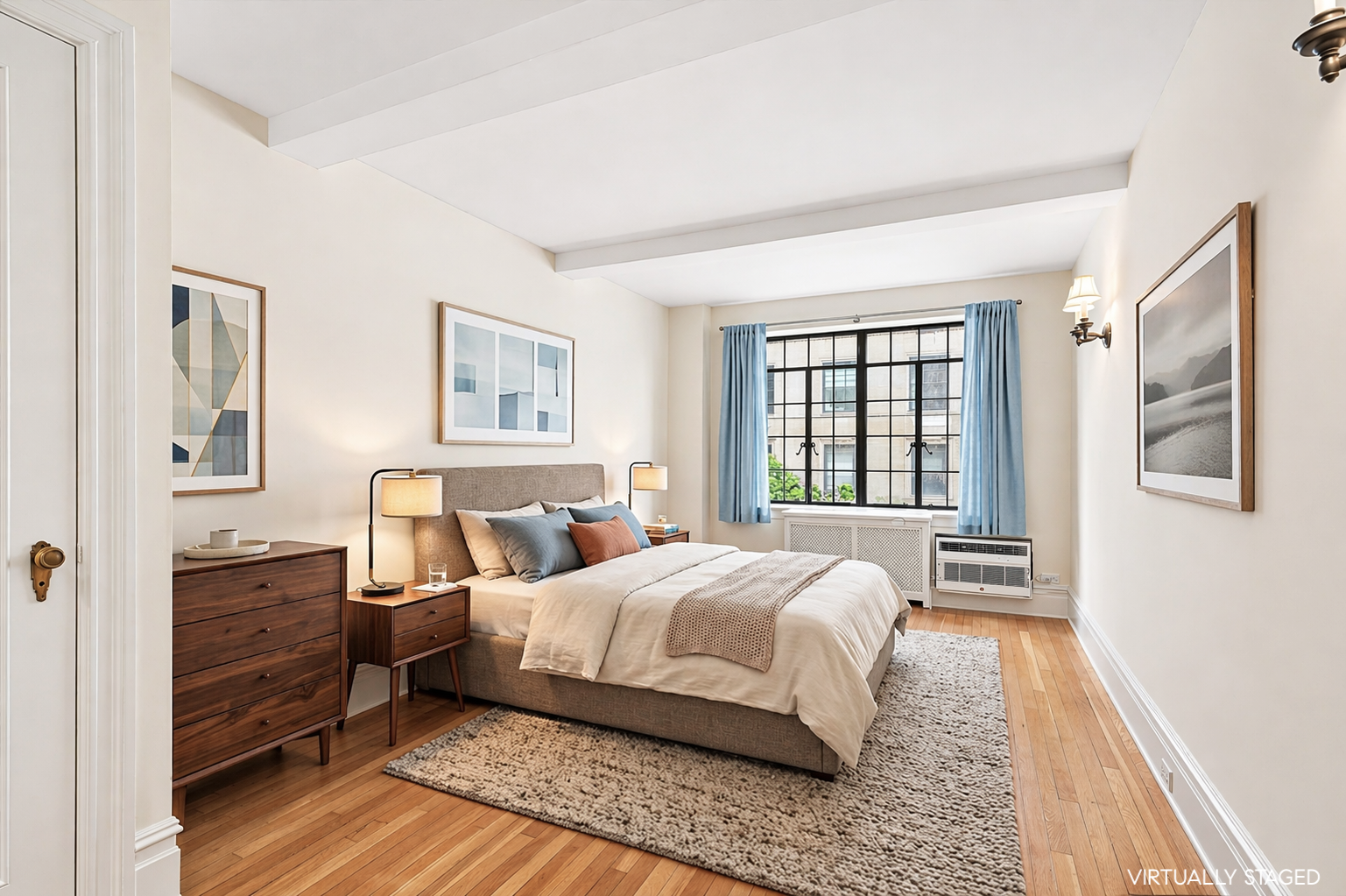 444 East 52nd Street, Unit 3C Manhattan, NY 10022 - Photo 7 of 19 a bedroom with a large bed and a window