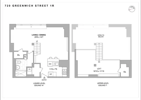 $1,750,000 | 720 Greenwich Street, Unit 1R | West Village