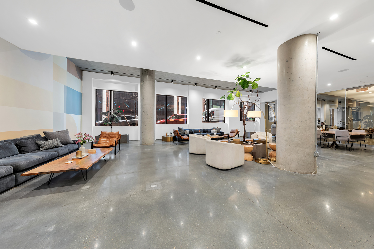 98 Front Street, Unit 8J Brooklyn, NY 11201 - Photo 10 of 18 a living room with furniture and a large window