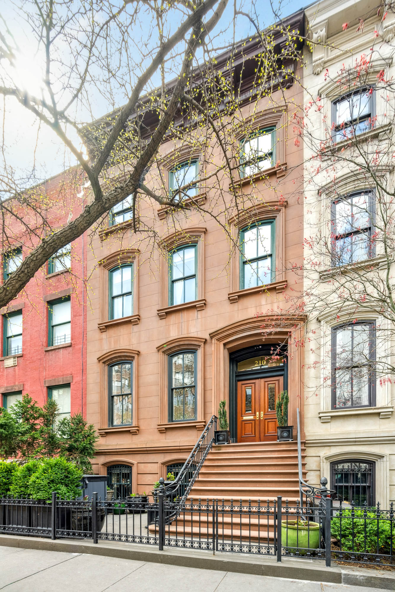 a front view of a building