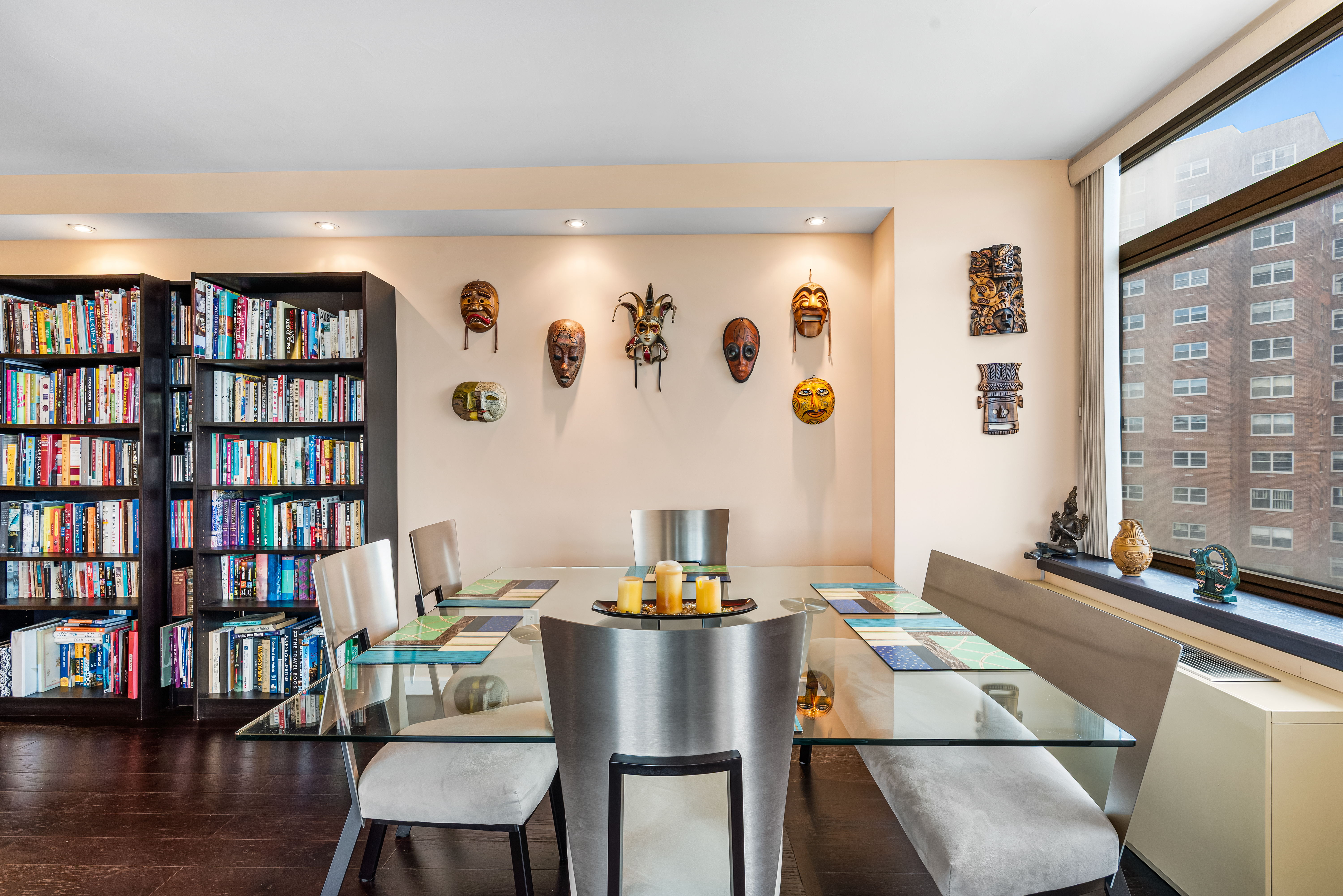 112-01 Queens Boulevard, Unit 6J Queens, NY 11375 - Photo 4 of 29 a view of a dining room with furniture window and wooden floor