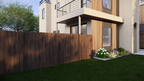 a front view of a house having garden