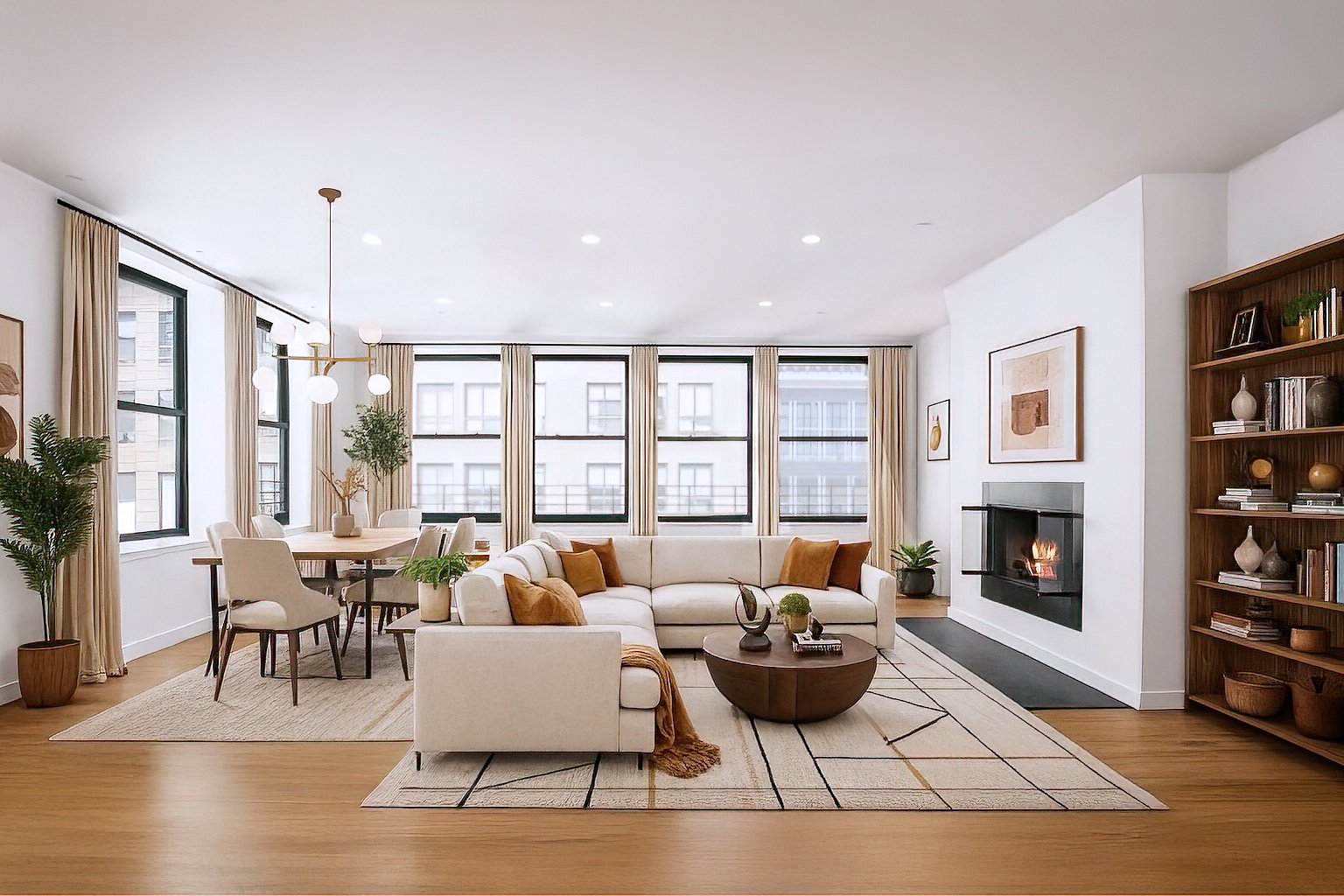 110 West 17th Street, 5th Floor Manhattan, NY 10011 - Photo 1 of 9 a living room with furniture large window and flat screen tv