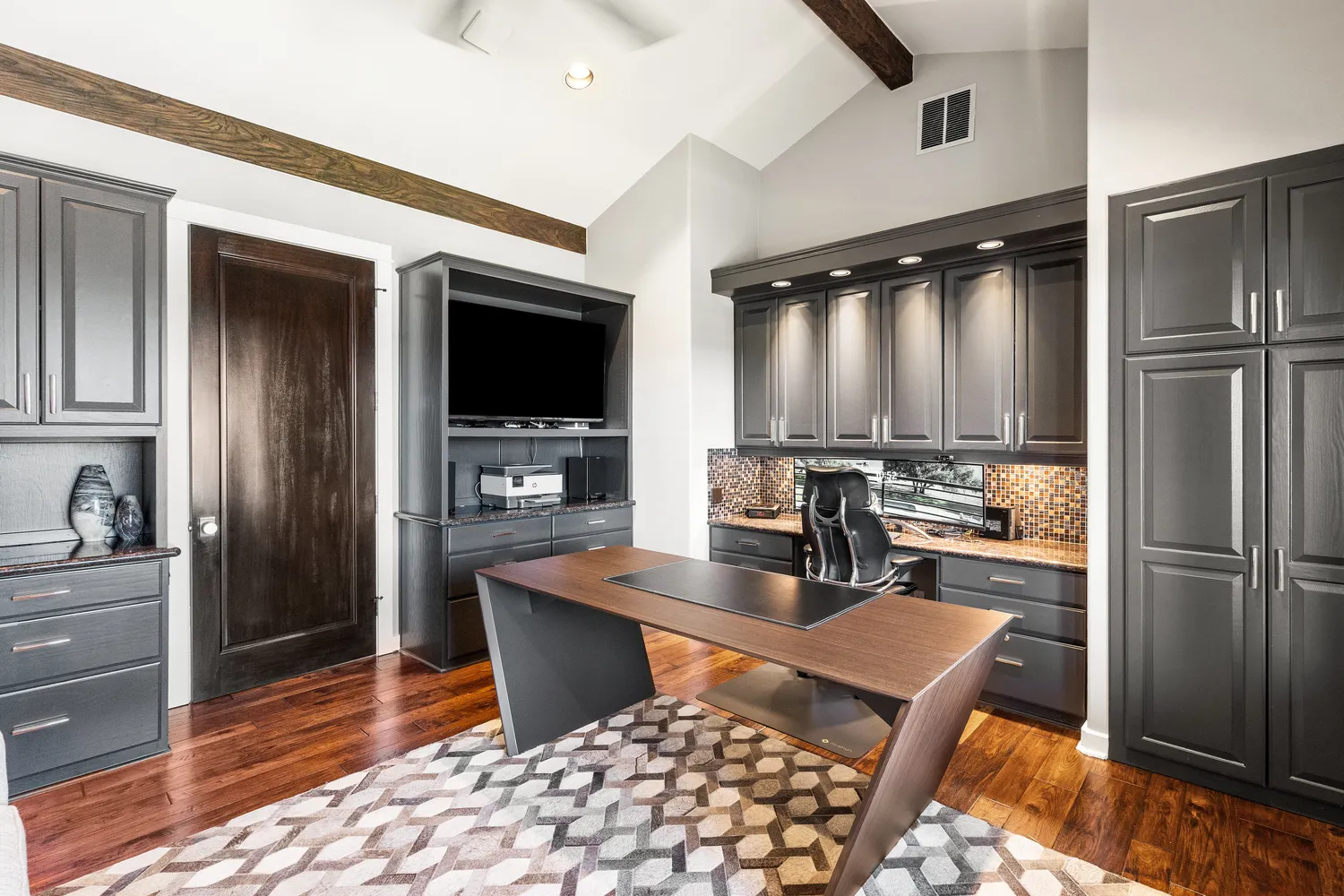 a view of swimming pool with a yard and seating area