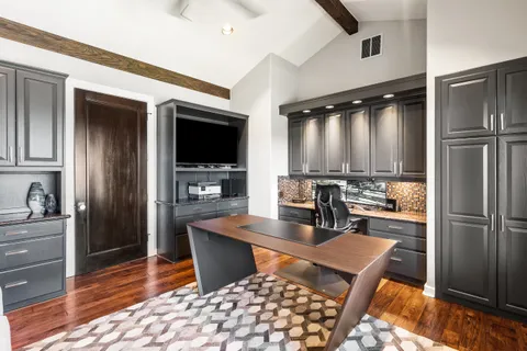 a view of swimming pool with a yard and seating area