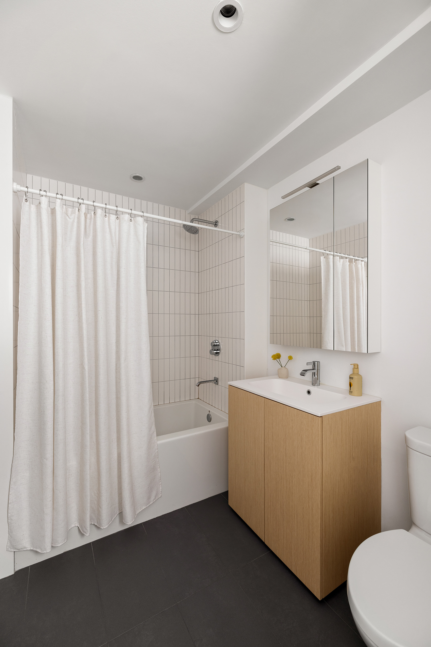 168 Plymouth Street, Unit GARDEN Brooklyn, NY 11201 - Photo 19 of 23 a view of bathroom with bathtub a sink and mirror